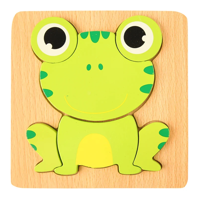 "3D Wooden Cartoon Animal Traffic Puzzle for Kids"
