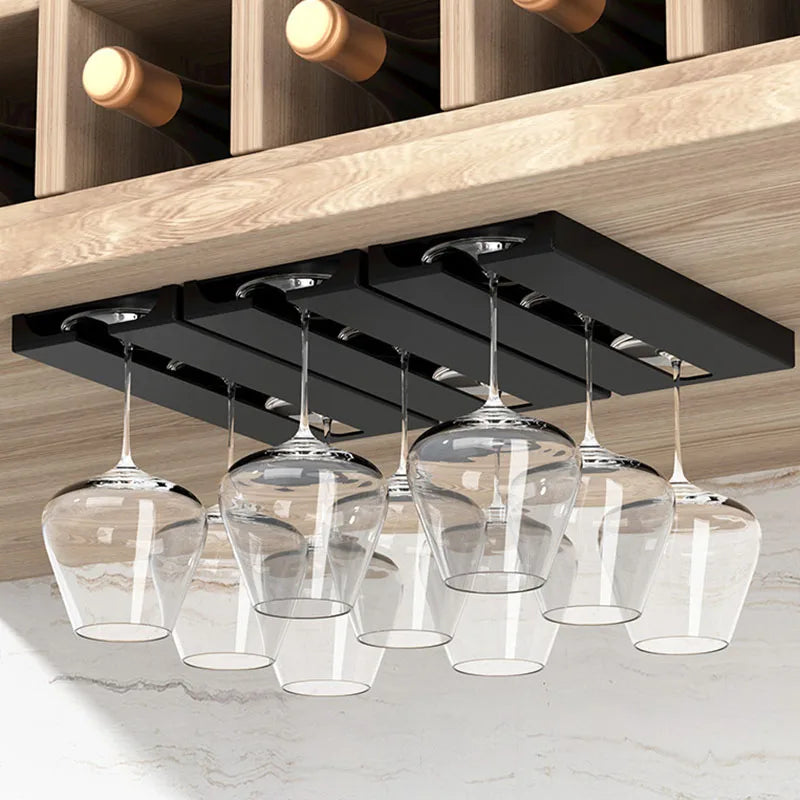 Bar Wine Glass Rack - Non-drilled Cup Holder In Kitchen and Dining Room,Upside-down Rack for Household Wine Glasses