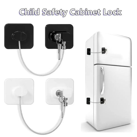 "Baby Safety Refrigerator Lock: Key or Code, Protect Cabinets & Drawers 🗝️"