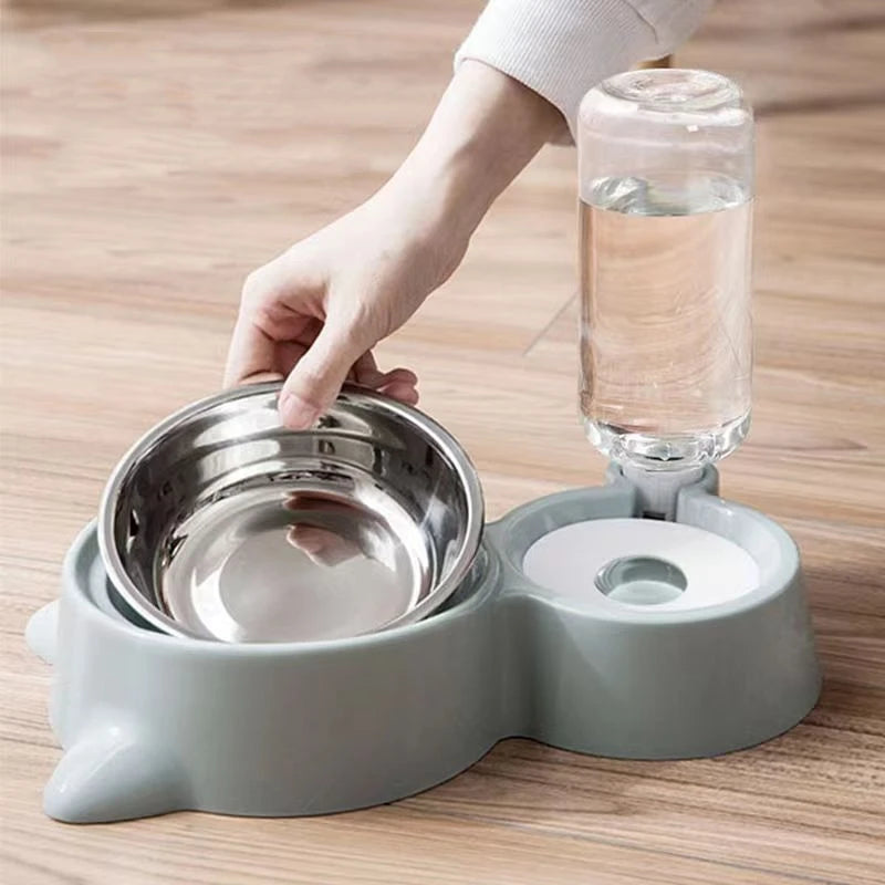 OLN 2-in-1 Cat Bowl Water Dispenser - Automatic Food & Water Storage 🐱