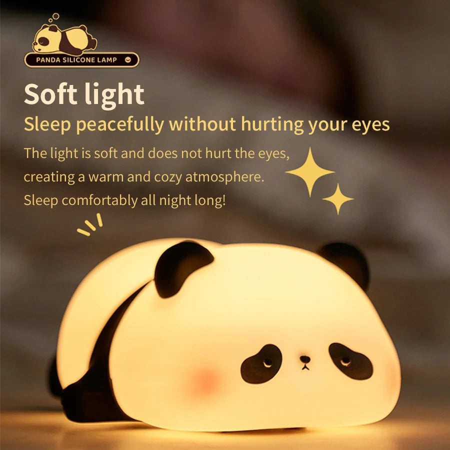 New Mini Panda Small Night Light Creative Living Room Cute Panda Pat 3-speed Adjustable Light Desktop Decoration Cartoon Gift