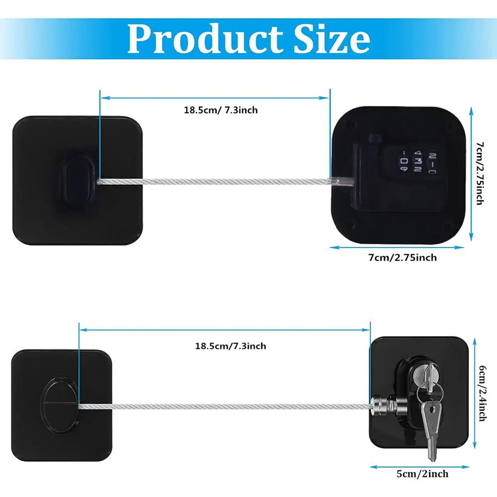 "Baby Safety Refrigerator Lock: Key or Code, Protect Cabinets & Drawers 🗝️"