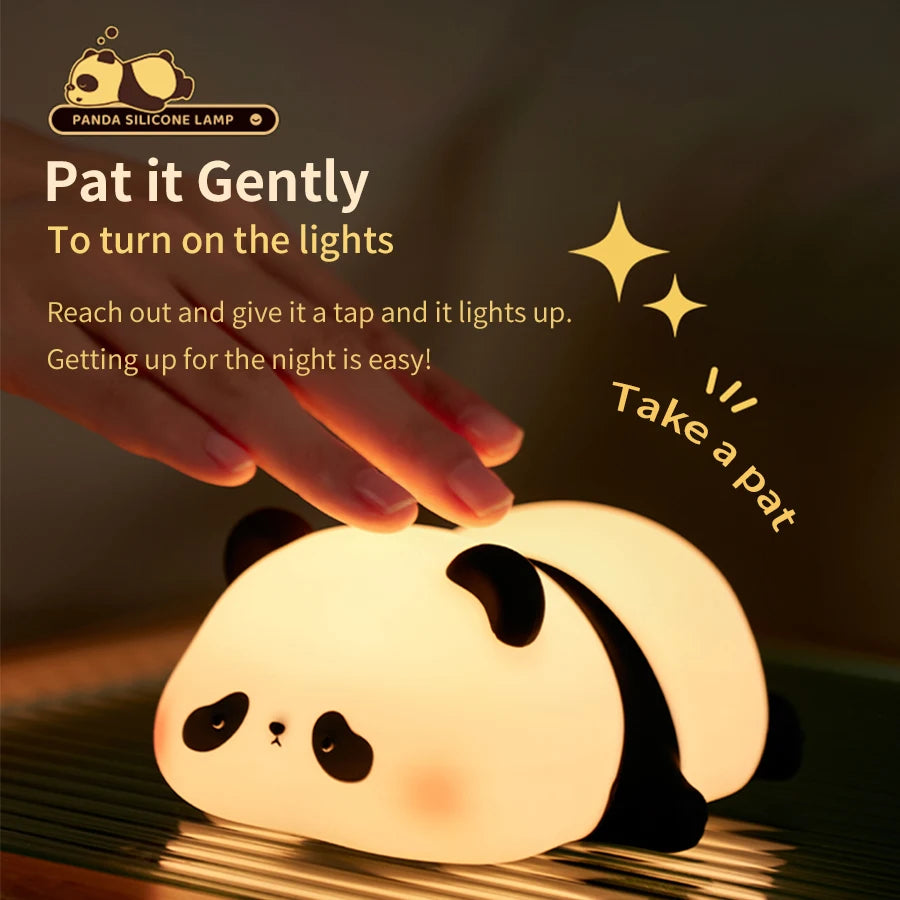 New Mini Panda Small Night Light Creative Living Room Cute Panda Pat 3-speed Adjustable Light Desktop Decoration Cartoon Gift