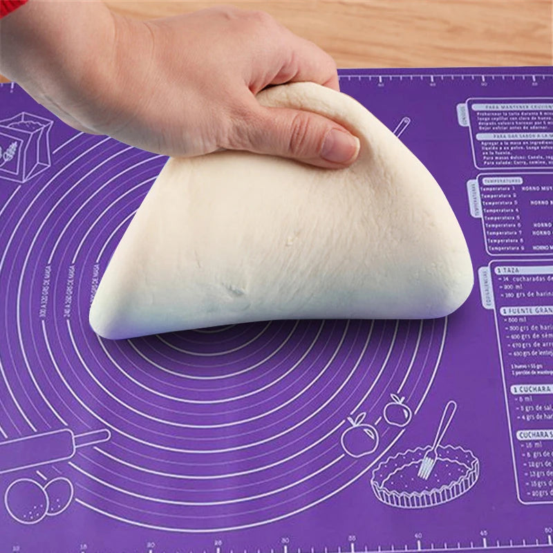 60/50/40cm Silicone Pad Baking Mat Sheet Kneading Dough Mat For Kitchen Rolling Dough Pizza Large Dough Non-Stick Maker Holder