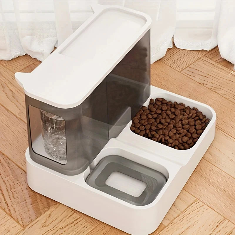 Automatic Cat Food & Water Dispenser 🐱 Large Capacity & Wet/Dry Separation