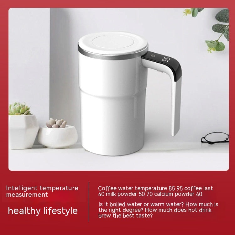 USB Rechargeable Automatic Magnetic Coffee Mug - 380ml Stainless Steel, LCD Temperature Display 🌡️