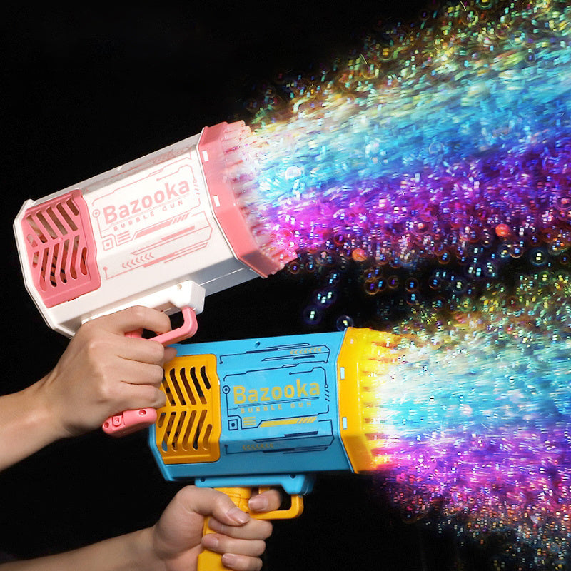 Bubble Rocket 69-Hole Automatic Soap Bubble Blower Gun 🚀🌈